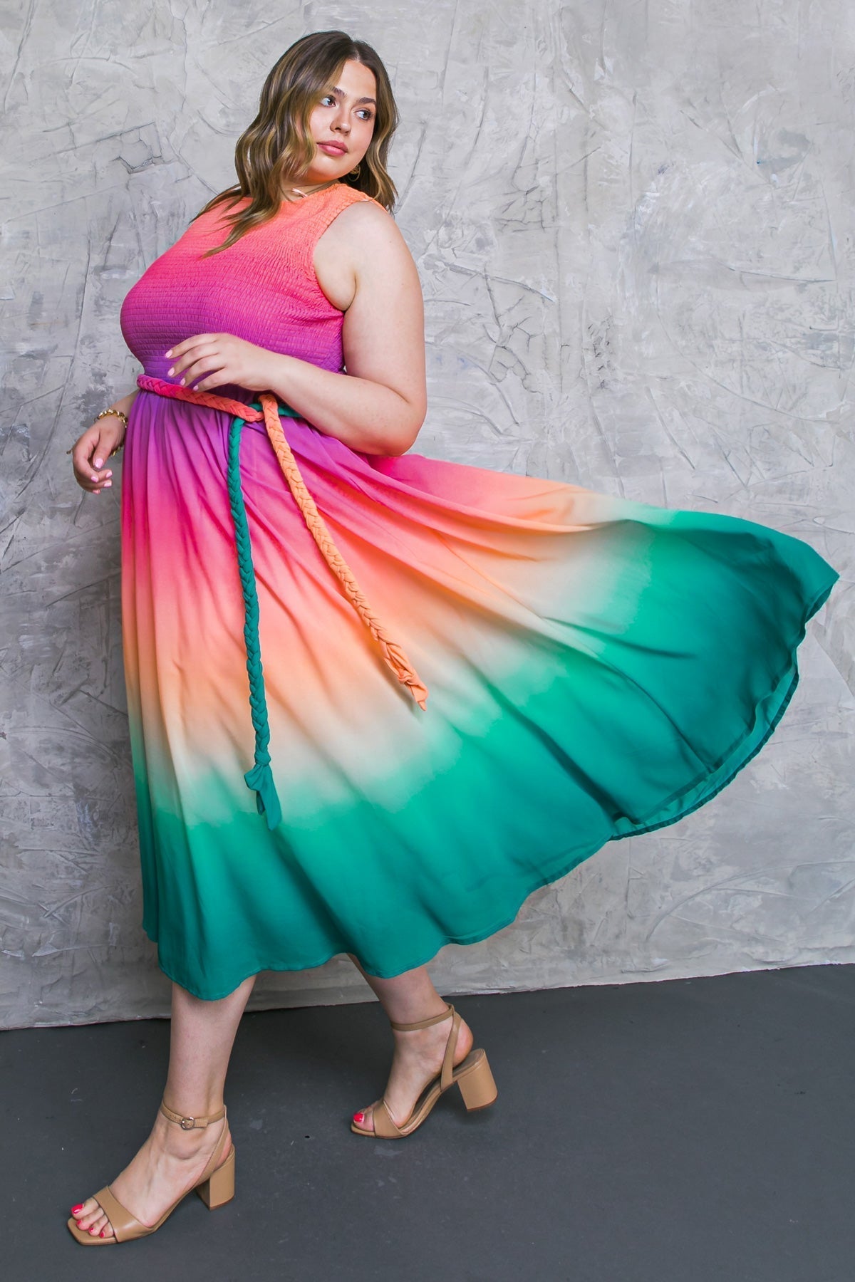 CATER TO YOU WOVEN MIDI DRESS Flying Tomato